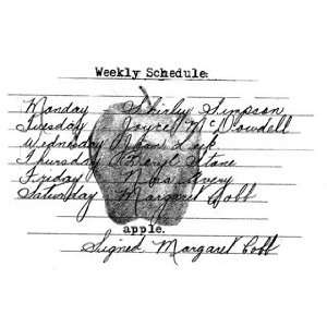  Weekly Schedule Vintage Apple Un Mounted Cling Foam Stamp 