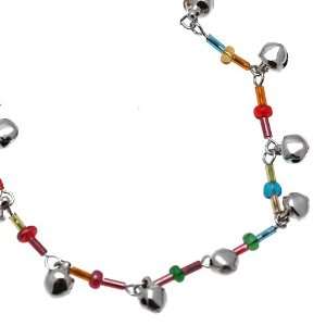  Utsa Silver Multi Coloured Ankle Chains Jewelry