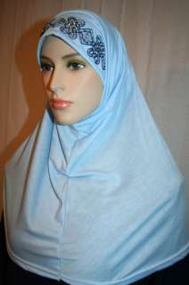 2Pc Amira Hijab Muslim Scarf Embroidery Stone Abaya NEW  