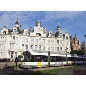 Tram and Art Deco Architecture, Antwerp, Flanders, Belgium, Europe 