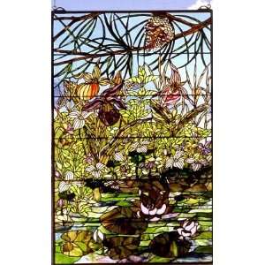  Woodland Lily Pond Art Glass Window