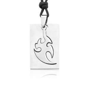   with Moving Doubleheaded Axe Inspired Stainless Steel Pendant Necklace