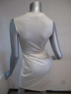 Blumarine Cruise Sleeveless V Neck Stone Front Dress 34  