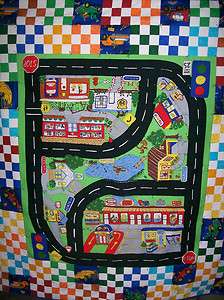 Handmade Quilt with Play Town and Construction Vehicles #166  