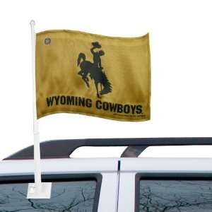  Wyoming Cowboys 11 x 15Gold Car Flag: Sports & Outdoors