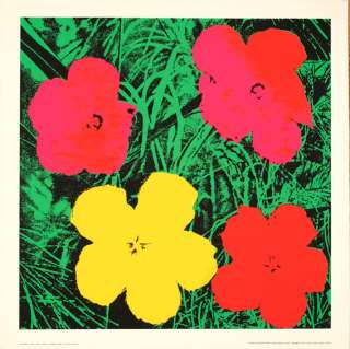 flowers red andy warhol 1970 printing 30 x 30 inches