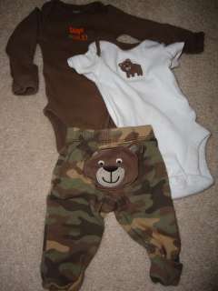 Carters bear outfit (includes two onesies and pants with bear on butt 