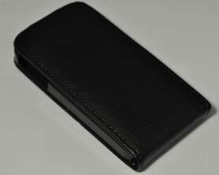 FLIP LEATHER CASE SKIN POUCH COVER FOR IPHONE 4G BLACK  