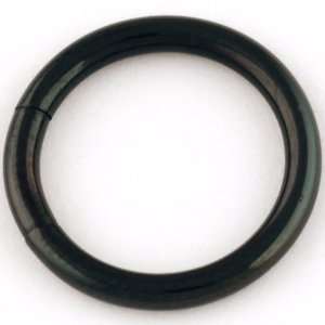 One Color Coated Stainless Steel Segment Ring 12g, 1/2, Black (SOLD 