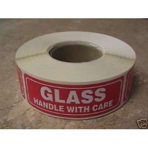  500 1x3 Fragile GLASS Handle with Care Labels Stickers 