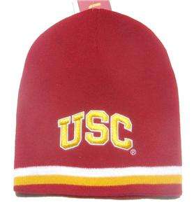 USC Trojans Red with Stripes Short Beanie Cap Hat  