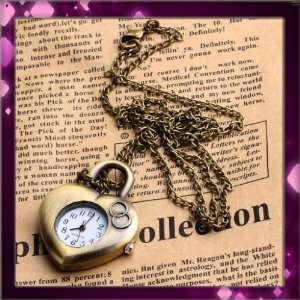   lock Lady Women Key Pocket Watch copper metal Rare GiftW0418 Beauty