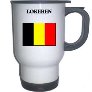 Belgium   LOKEREN White Stainless Steel Mug
