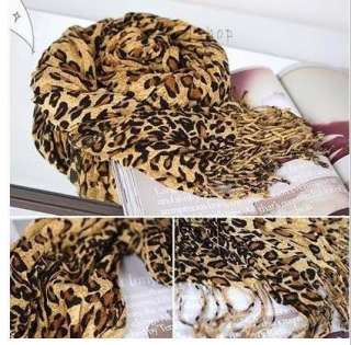 Leopard Animal Print Pashmina Cashmere Shawl Wrap Scarf  
