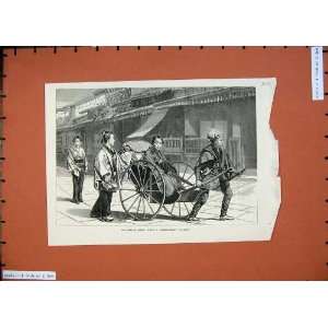  1874 Japan Scene Temple Street Nagasaki Men Carriage