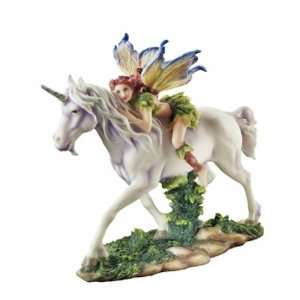  Fairy Princess Magical Unicorn Ride Statue