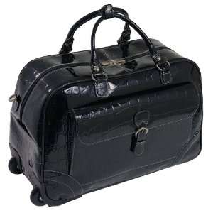 Siamod Magenta Italian Leather Wheeled Duffel Bag Briefcase Laptop 
