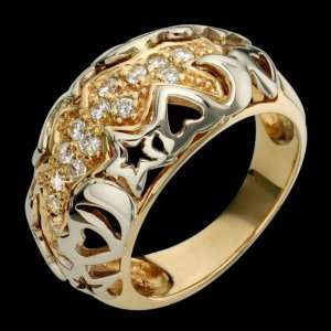  Etoile   Dazzling 14k Two Tone Gold Diamond Ring   Custom 