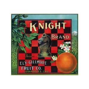 Los Angeles, California, Knight Brand Citrus Label Giclee Poster Print 