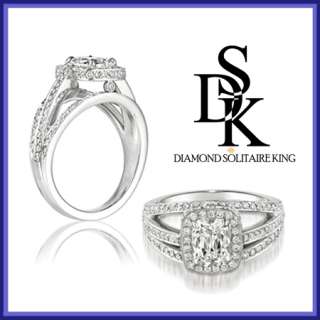 52 carat Cushion Cut Diamond Engagement Ring in 14K  