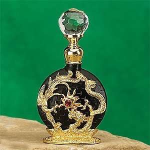 Gold Dragon & Phoenix Perfume Bottle Scented Fragrance Container 