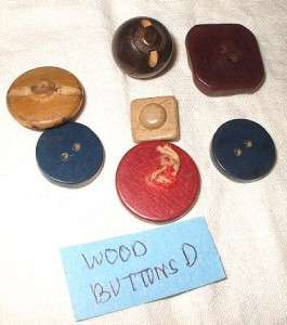 WOOD ART DECO BUTTONS UNUSUAL PAINTED & TEXTURE  