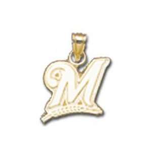 Milwaukee Brewers 14K Gold M Pendant 