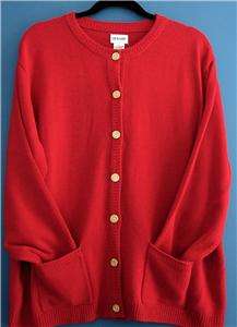 Liz Baker Apple Red Warm Cardigan Sweater Womens Plus 1X  