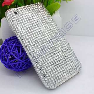   Diamond Silver Back Hard Case Cover For Apple iPhone 3G 3Gs  
