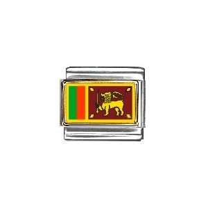  Sri Lanka Flag Italian Charm Bracelet Link: Jewelry