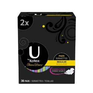  U By Kotex Ultra Thin Regular Cleanwear Pads with Wings 