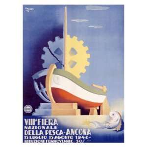 Fiera della Pesca Shipping Port Giclee Poster Print by Polenti , 18x24