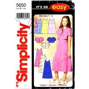  Simplicity 5650 Sewing Pattern Girls Jacket and Dress or 
