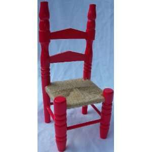  10 X 4 Doll House Chair, Wood and Wicker, Toy Toys 