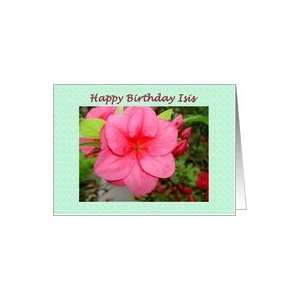  Happy Birthday Red Azalea for Isis Card Health & Personal 