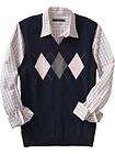 OLD NAVY Preppy Blue w/ Pink ARGYLE Sweater Vest XL NWOT NEW