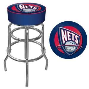New Jersey Nets NBA Padded Swivel Bar Stool   Game Room Products Pub 