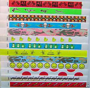 Pk/100 3/4 Tyvek Variety Pack Wristbands Party Event  