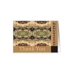  Babysitter Thank You Flowers and Rock Pattern Card: Health 