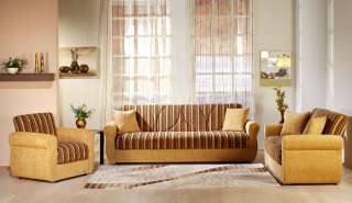 Contemporary Two Tone Living Room with Storage Sleeper Sofa