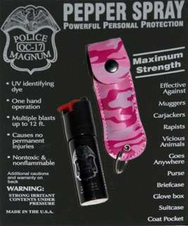 Police Pepper Spray Keychains & case mace PINK CAMO  