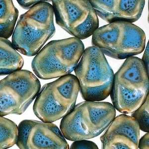  16mm Turquoise Porcelain Twist Oval Bead Arts, Crafts 