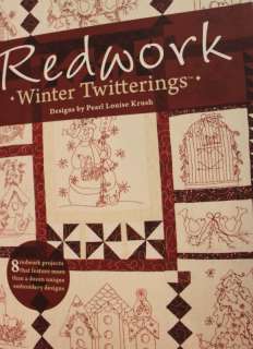Redwork Winter Twitterings Embroidery Pattern Book  