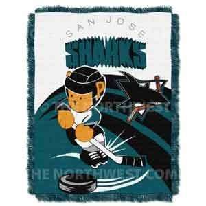  NHL San Jose Sharks Baby Afghan / Throw Blanket Sports 