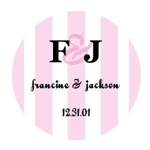  Pink Stripes Initials Personalized Lip Butter Beauty