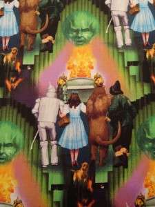 New Wizard of Oz Tin Man Dorothy Scarecrow Cowardly Lion Fabric BTY 