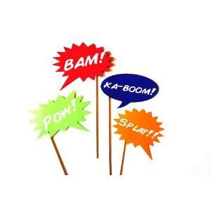 Photo Booth Props   Comic Word Bubbles   Set of 4 Photobooth Props