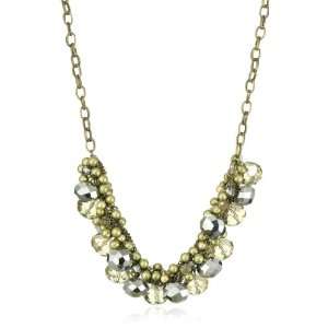  Leslie Danzis Antique Gold Bauble Cluster Necklace 18 