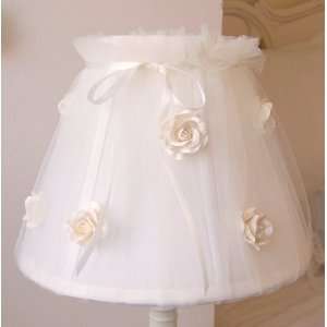  Cream Tulle Lamp Shade with Roses