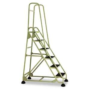 Stop Step Folding Aluminum Double Handrail Ladder, Beige    Sold as 2 